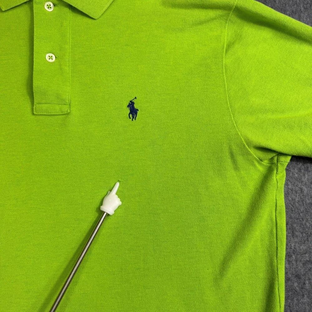 Polo Ralph Lauren Polo Shirt Mens M Lime Green Short Sleeve Pique Pony Logo